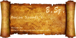 Becze Szovát névjegykártya